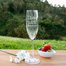 Engraved Barware Champagne Flute Glass