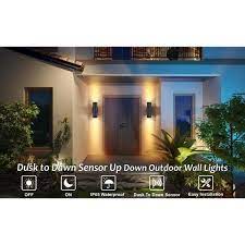 12 Watt Black Dusk To Dawn Cylinder Outdoor Hardwired Wall Lantern Scone With Integrated Led 2700k 4 Pack