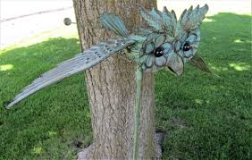 Whimsical Kinetic Metal Owl Yard Stake