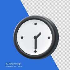 3d Object Rendering Of Wall Clock Icon