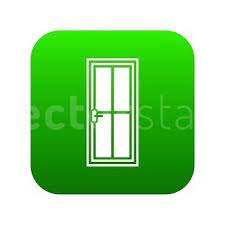 Glass Door Icon Digital Green