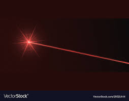 red laser beam light effect isolated