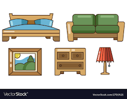 Furniture On White Background Vector Image