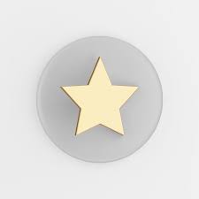 Gold Star Icon In Flat Style