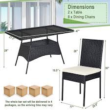 Costway 10 Piece Wicker Outdoor Dining