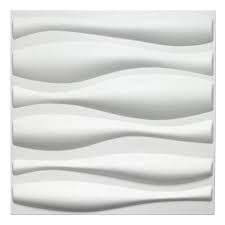 19 7 In X 19 7 In White Pvc 3d Wall Panels Wave Wall Design 12 Pack A10002