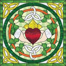 Triquetra Claddagh Stained Glass