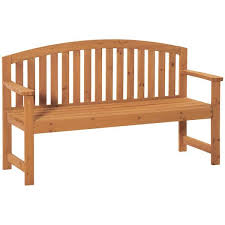 Natural Wood Outdoor Bench