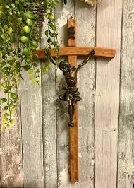 Large Wooden Crucifix Hanging Wall