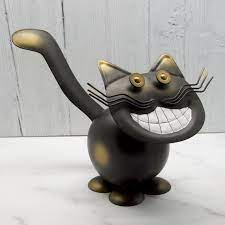 Cheshire Cat Ornament Metal Cat