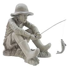 Gone Fishing Fisherman Statue Eu9288