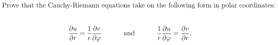 Prove That The Cauchy Riemann Equations