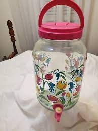 Vtg Sun Tea Glass Beverage Jar 1 Gal W