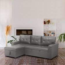 Faux Leather L Shaped Sectional Sofa