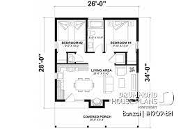 2 Bedroom House Plans Cabin Plans
