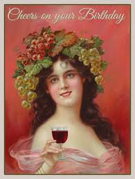 Woman Wine Glass Vintage Print Free
