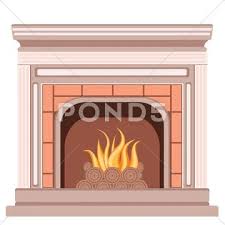 Simple Fireplace Design Clip Art
