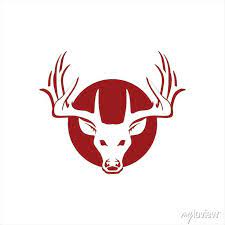 Simple Deer Head Logo Vector Icon Elk