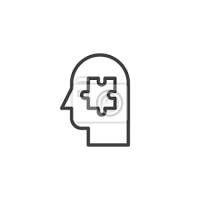 Puzzle Piece In Human Head Outline Icon