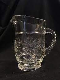 Vintage Small Heavy Cut Glass Pitcher