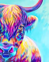 Colorful Highland Cow Paint By Numbers