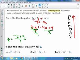 Solving Basic Literal Equations