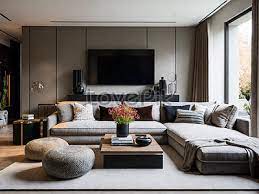 Modern Cement Board Living Room Tv