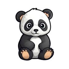 Cartoon Style Cute Panda Baby Panda No