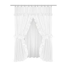 Lauren Double Swag Shower Curtain White