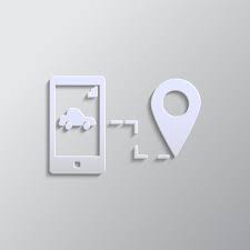 Phone Pin Smart Car Icon Paper Style