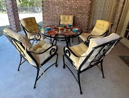 Wrought Iron Outdoor Patio Dining Set