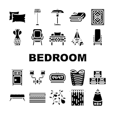 Bedroom House Home Bed Interior Icons