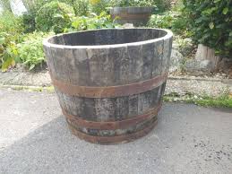 Large Oak Half Barrel Planter 50cm Tall