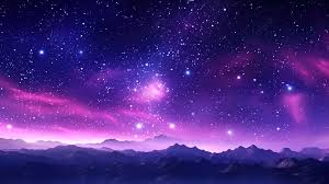 Starry Night Sky And Bold Purple Blue