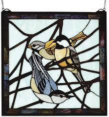Visitors Birds Stained Glass Window Art