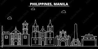 Manila Silhouette Skyline Philippines