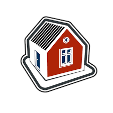 Simple Village Mansion Icon Abstract