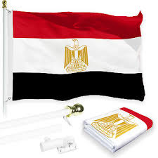 Flag Pole 6ft White Egypt Egyptian