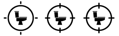 Black Toilet Icon In Target Crosshair