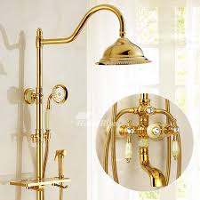 Rain Shower System Gold Polished Brass