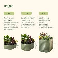 Vego Garden 17 In Tall 9 In 1 Modular Metal Raised Garden Bed Kit British Green