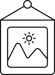Hanging Scenery Frame Icon In Line Art