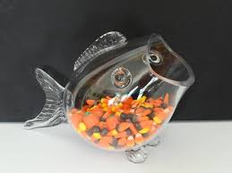 Blenko Style Clear Glass Fish Bowl