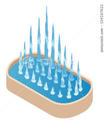 Isometric Fountain Icon For Outdoor