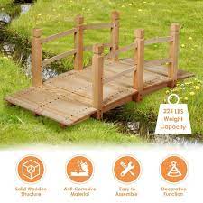 Angeles Home 5 Ft Wooden Garden Bridge