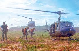 vietnam era huey helicopter coming