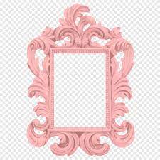 Frames Baroque Paint Mirror Wall Pink