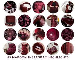 85 Maroon Instagram Highlight Covers
