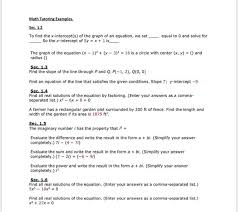 Solved Math Tutoring Examples Sec 1 2