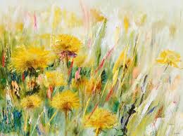Canvas Painting Yellow Dandelion 55 X